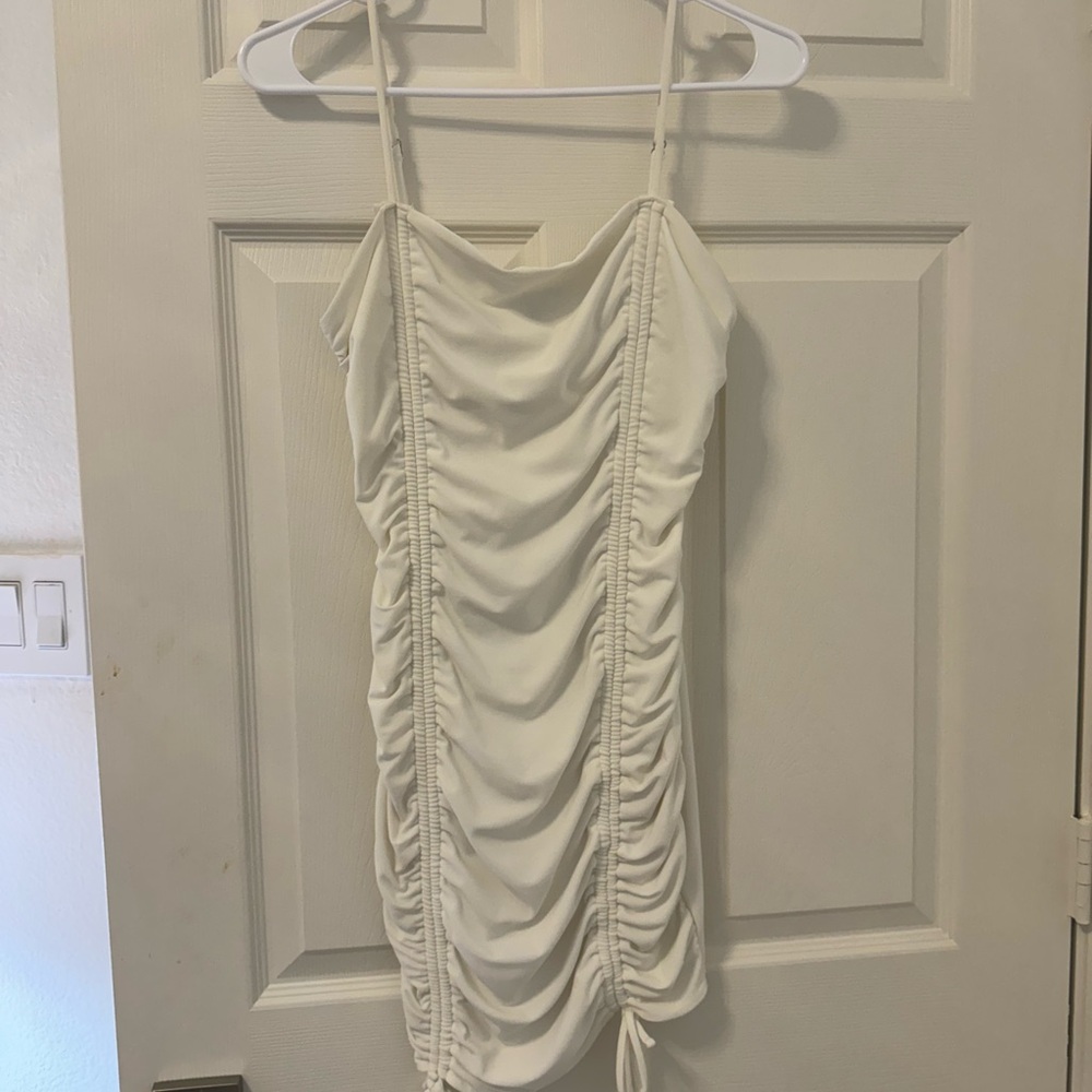 White bodycon mini dress